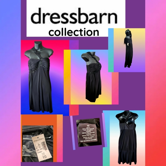 Dress Barn Dresses & Skirts - DRESS BARN COLLECTION BLACK ONE STRAP EVENING DRESS SIZE 10 BNWT